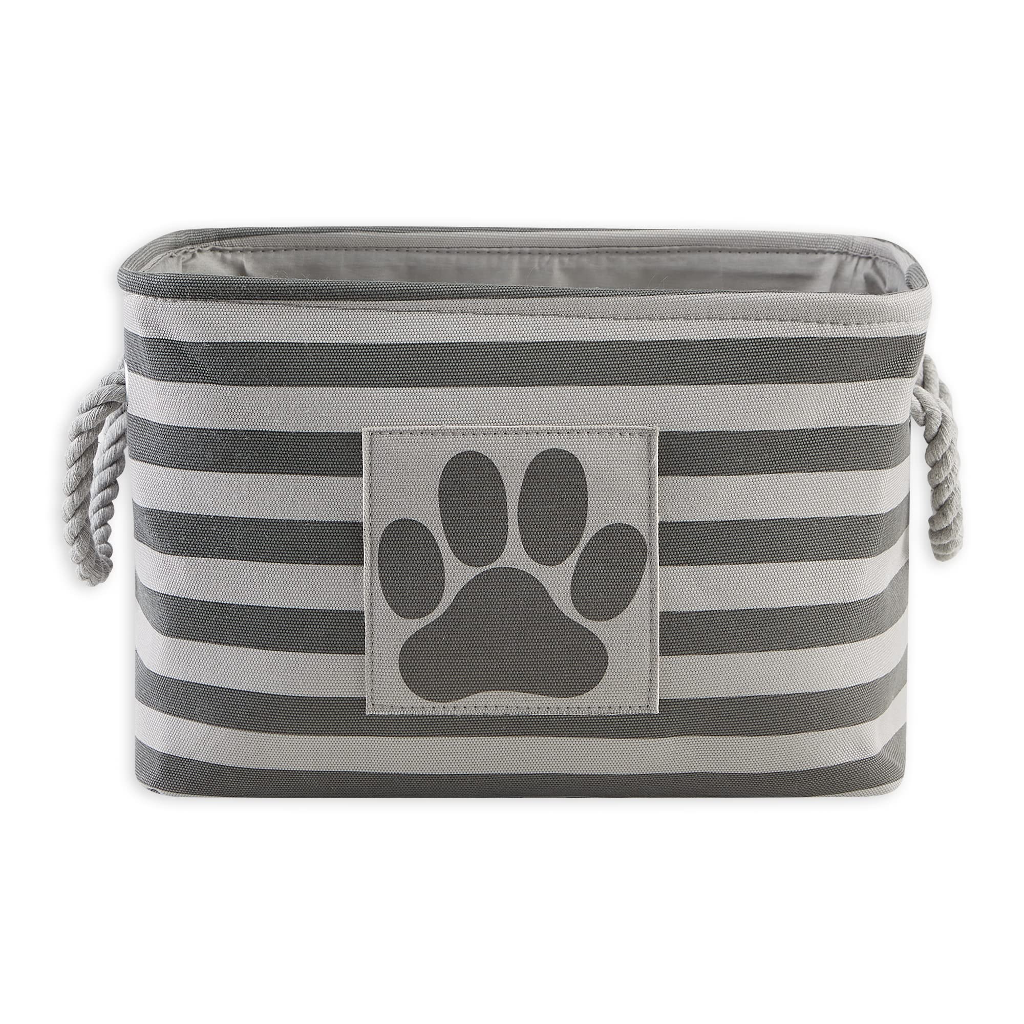 Bone Dry Pet Storage Collection Striped Paw Patch Bin, Aqua, Small Rectangle