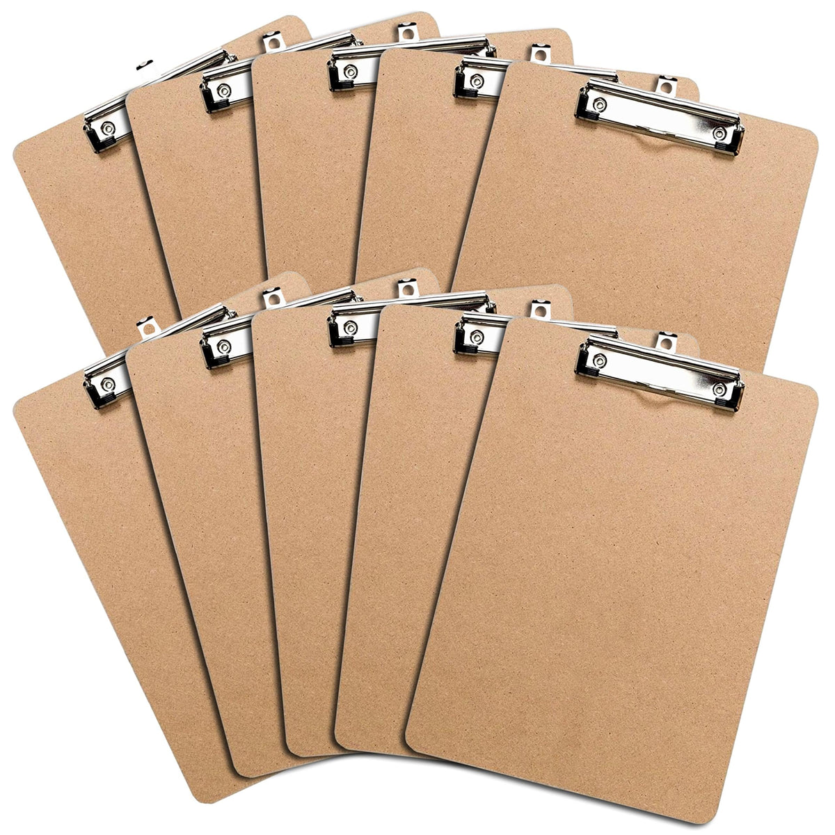 Letter Size Clipboard with Butterfly Clip (Pack of 5) - 9'' x 12.5'' Large Wood Clipboards for Classroom, Clipboards for Kids | Hardboard for Office, College, Teacher & Back to School Supplies