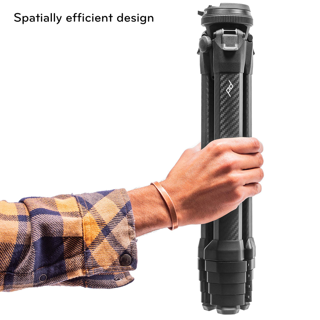 Peak Design Travel Tripod, Aluminum, Compact Design, Quick Setup and Takedown, Pro-Level Stability, Ergonomic Ball Head, Compact and Portable Travel Tripod for Camera and Phone, 20 lb Capacity