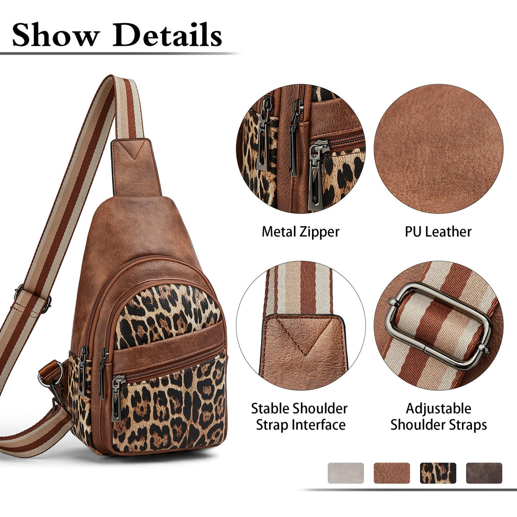 Sling Bag Crossbody Bags for Women Small Cross Body Bag Fanny Packs Chest Sling Purse for Daily Travel Leisure Sport