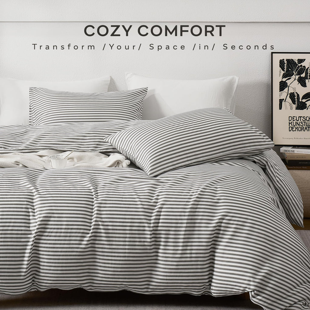 JELLYMONI Cotton Striped Pillowcases Set of 2, Sage Green, Standard | Soft breathable feel, Envelope closure, 400TC cotton, Machine washable, Gentle on skin