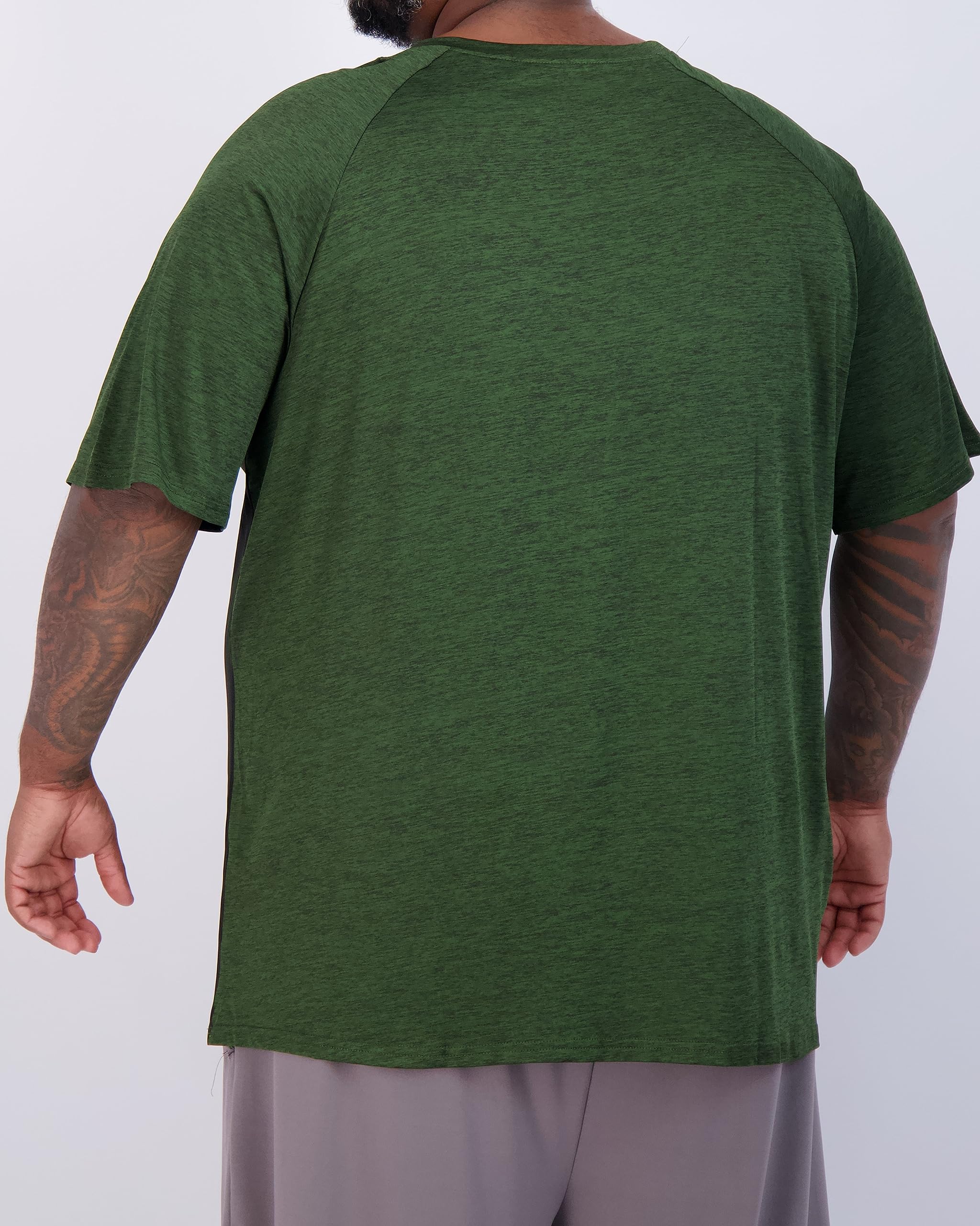 Real Essentials 3 Pack: Men's Big & Tall Short Sleeve V-Neck Athletic T-Shirt Dry-Fit Workout Shirts Moisture Wicking (3X-5X)