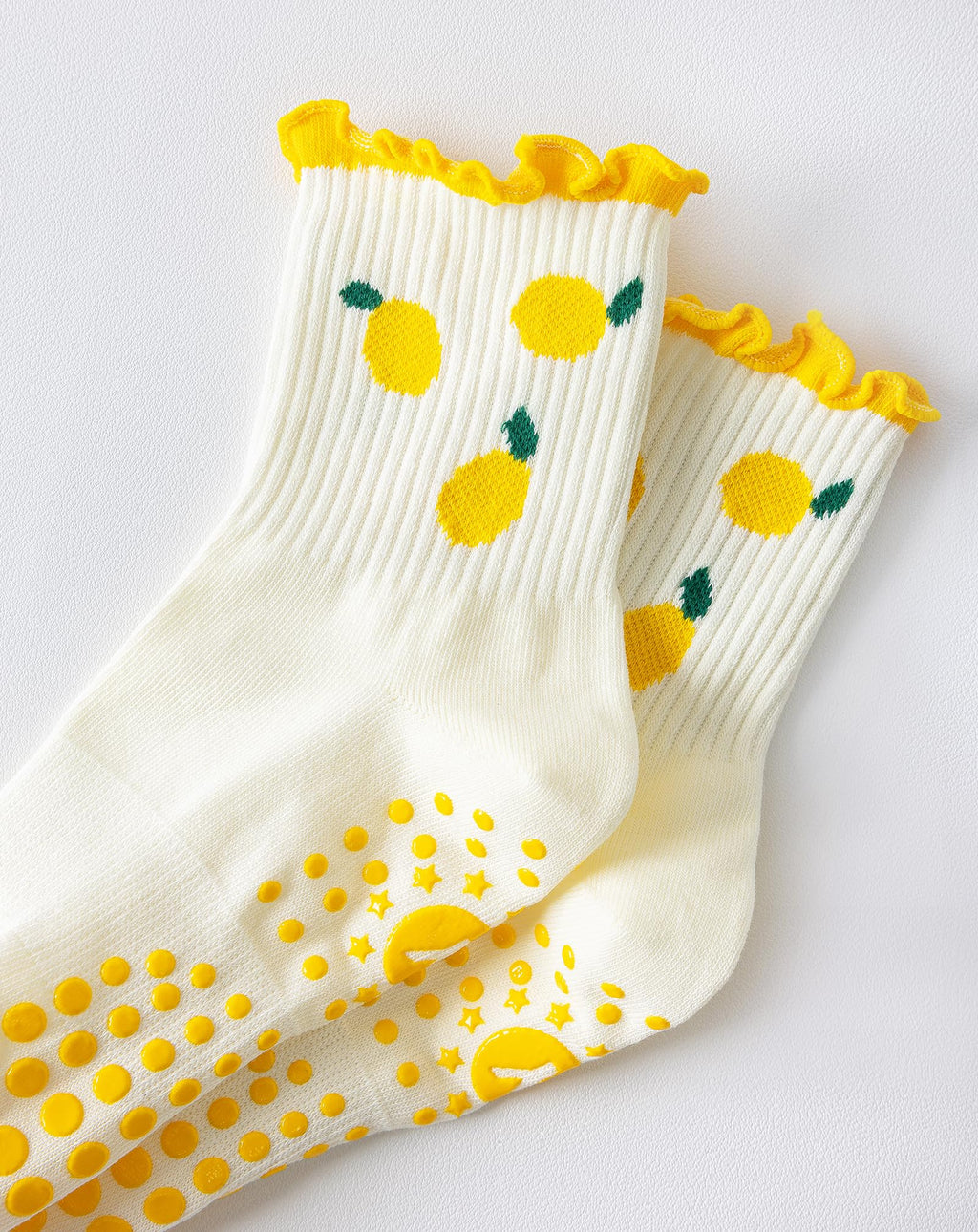 Yawlsow Pilates Grip Socks for Women Yoga Grippy Socks Cute Barre Non Skid Athletic Crew Sticky Sock Workout Hospital