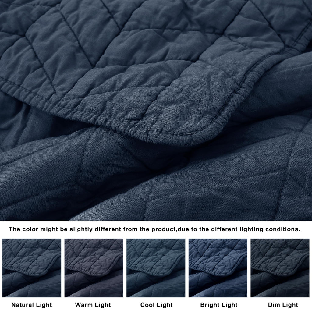 palassio Beige Cotton Quilt Twin Size Bedding Sets with Pillow Sham, White Lightweight Soft Bedspread Coverlet, Tan Cream Quilted Comforter Bed Cover for All Season, 2 Pieces, 68x86 inches