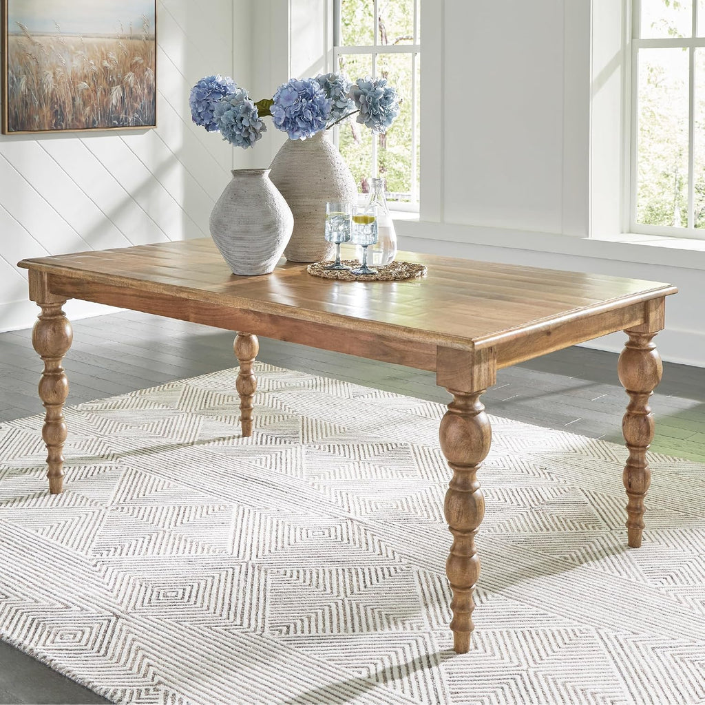 Signature Design by Ashley Rybergston Casual Dining Table with 4 Legs, Light Brown