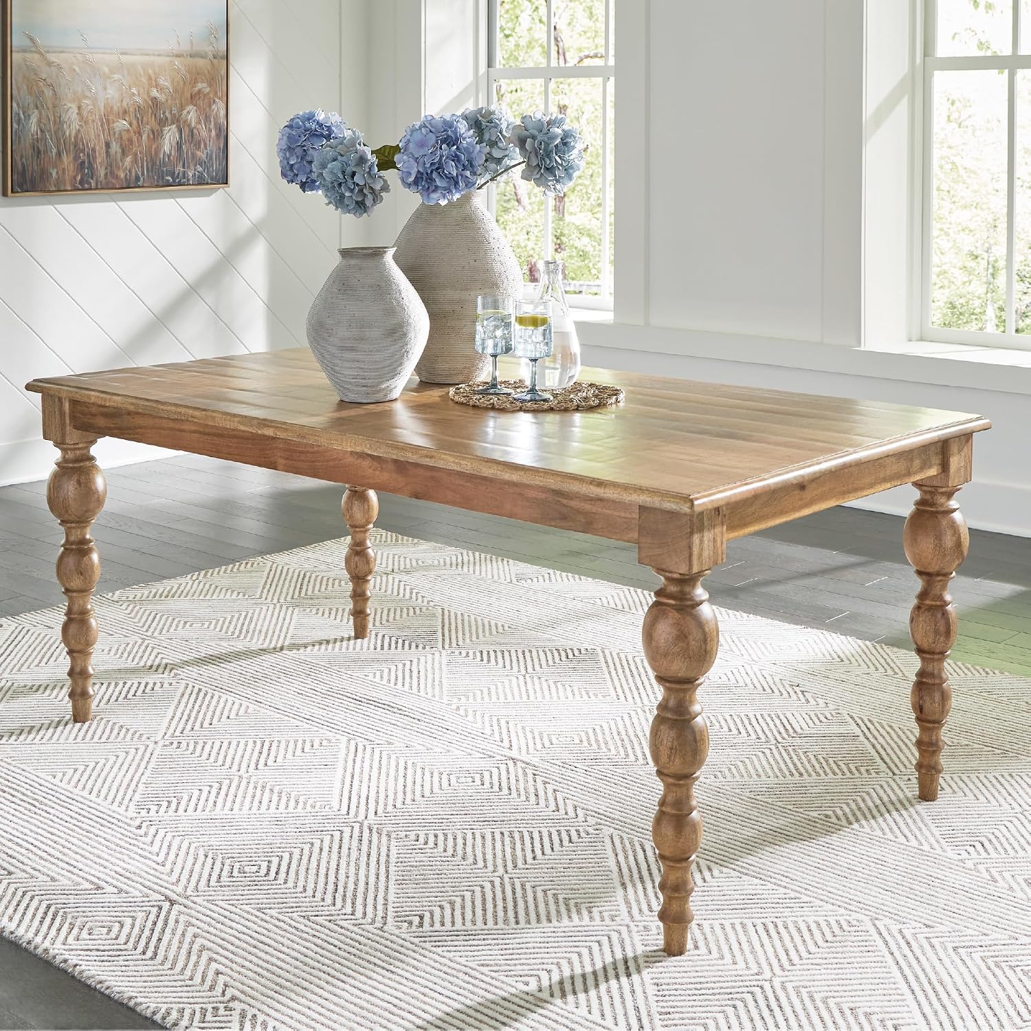 Signature Design by Ashley Rybergston Casual Dining Table with 4 Legs, Light Brown