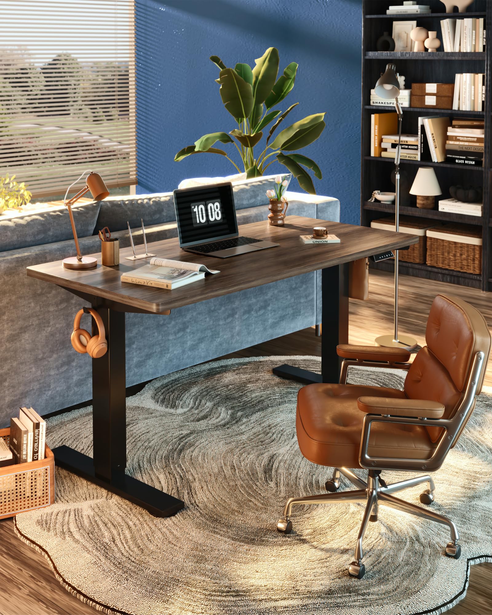 FLEXISPOT EN1 One-Piece Standing Desk, Electric Adjustable with 4 Memory Presets, 176 LBS Capacity, Stable & Quiet, Seamless Desktop for Home Office & Dual Monitors, 40"x24" Black