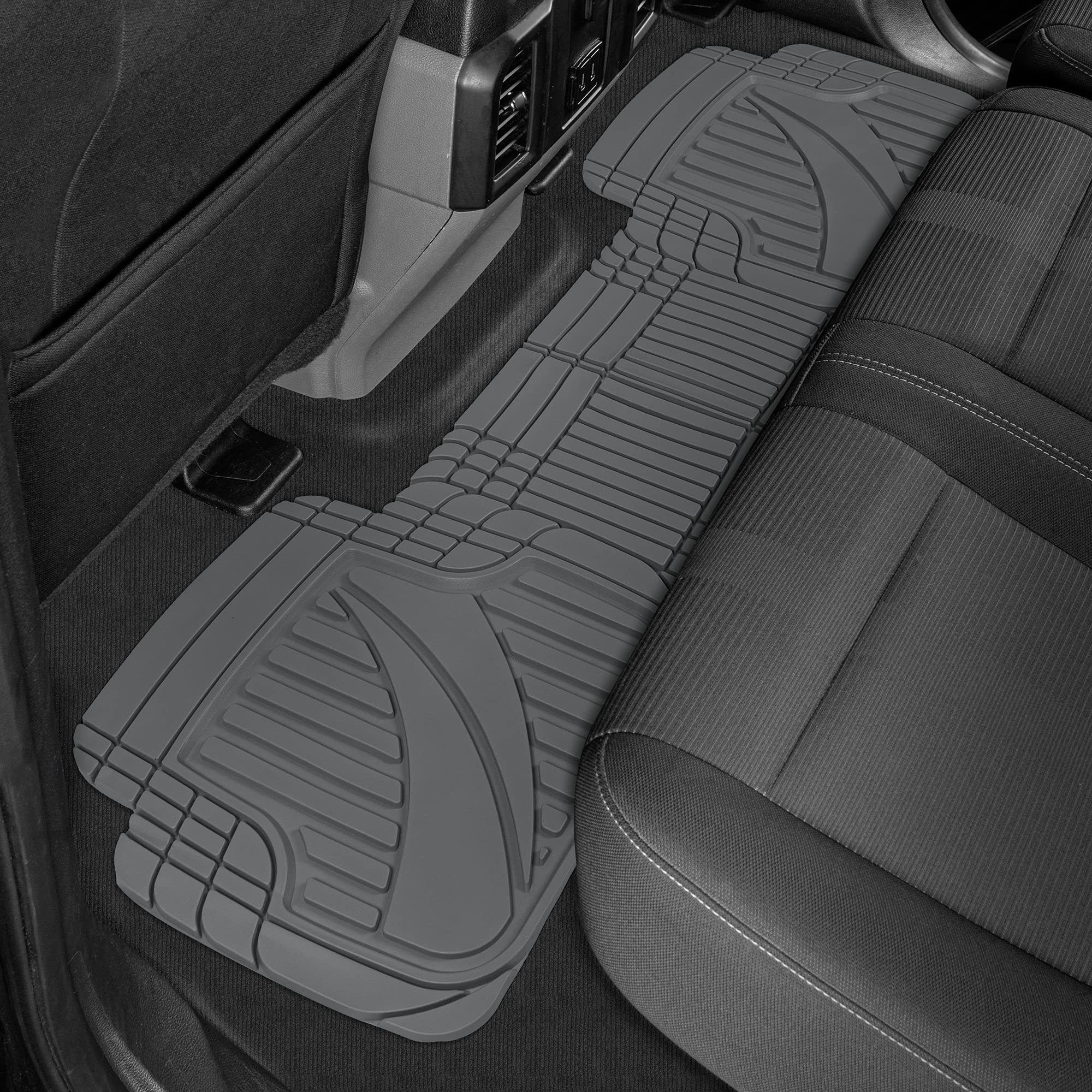 Motor Trend FlexTough™ Heavy Duty Rubber Black Car Floor Mats All Weather & Jumbo SUV Cargo Liner Full Set - Universal Trim to Fit Automotive Floor Mats & Trunk Mats for Cars Interior Accessories