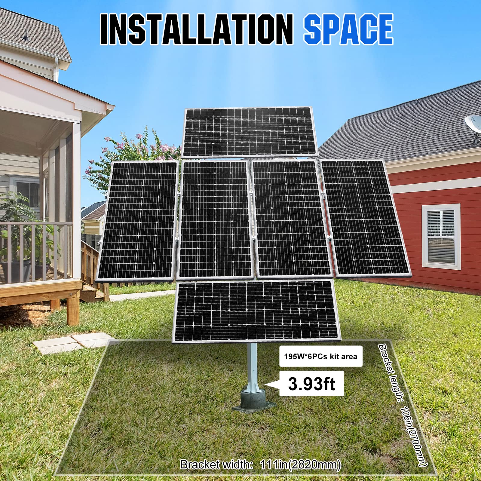 ECO-WORTHY 1200W Solar Tracker System: 6pcs 195W Monocrystalline Solar Panels, Dual-Axis Solar Tracking Kit with Tracker Controller for Shed Farm Yard Hut Field and Any Off-Grid