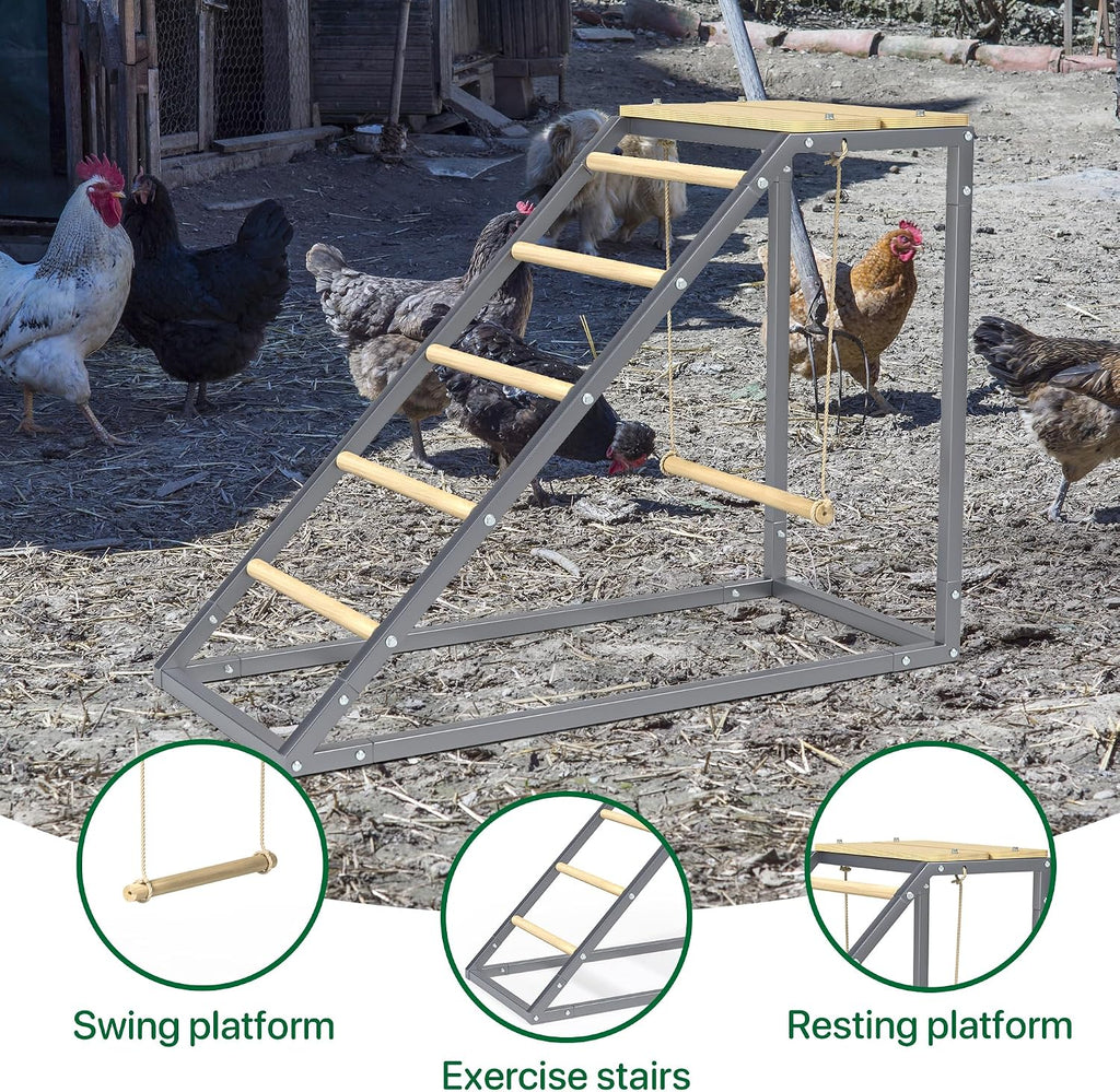 Chicken Coop Roosting Perch Essentials：Perfect for Backyard Poultry, Easy Installation &,Farm Roost Toys for Chickens(37.5''L x 15.7'' W x 27.5H'')