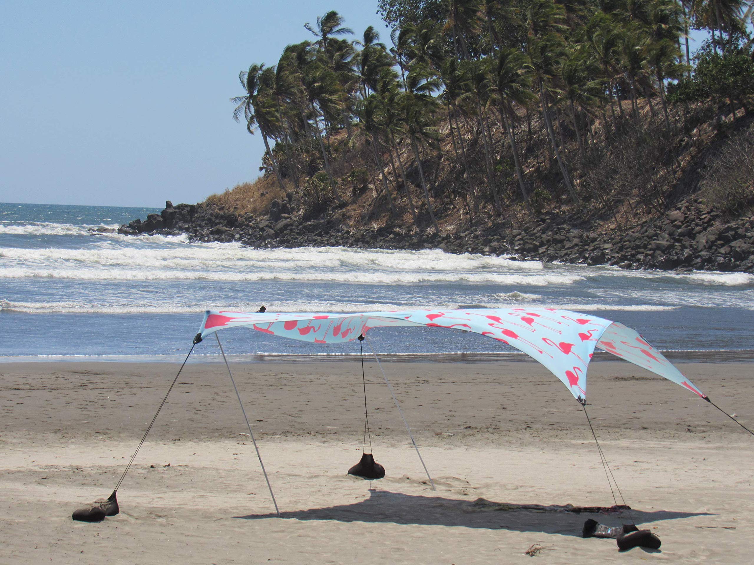Neso Grande Portable Beach Tent Sun Shelter - Lightweight Beach Shade Canopy - Easy Setup for Family Outings - Patented Reinforced Corners - UPF 50+ Sun Protection - 7ft Tall, 9 x 9ft