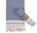 Evelynen Turkish Hand Towels for Bathroom & Kitchen Towels Decorative Set of 2 | Boho Farmhouse Hand Towels with Hanging Loops for Face, Tea, Dish, Kitchen & Bath | %100 Cotton (16" x 32" - Beige)