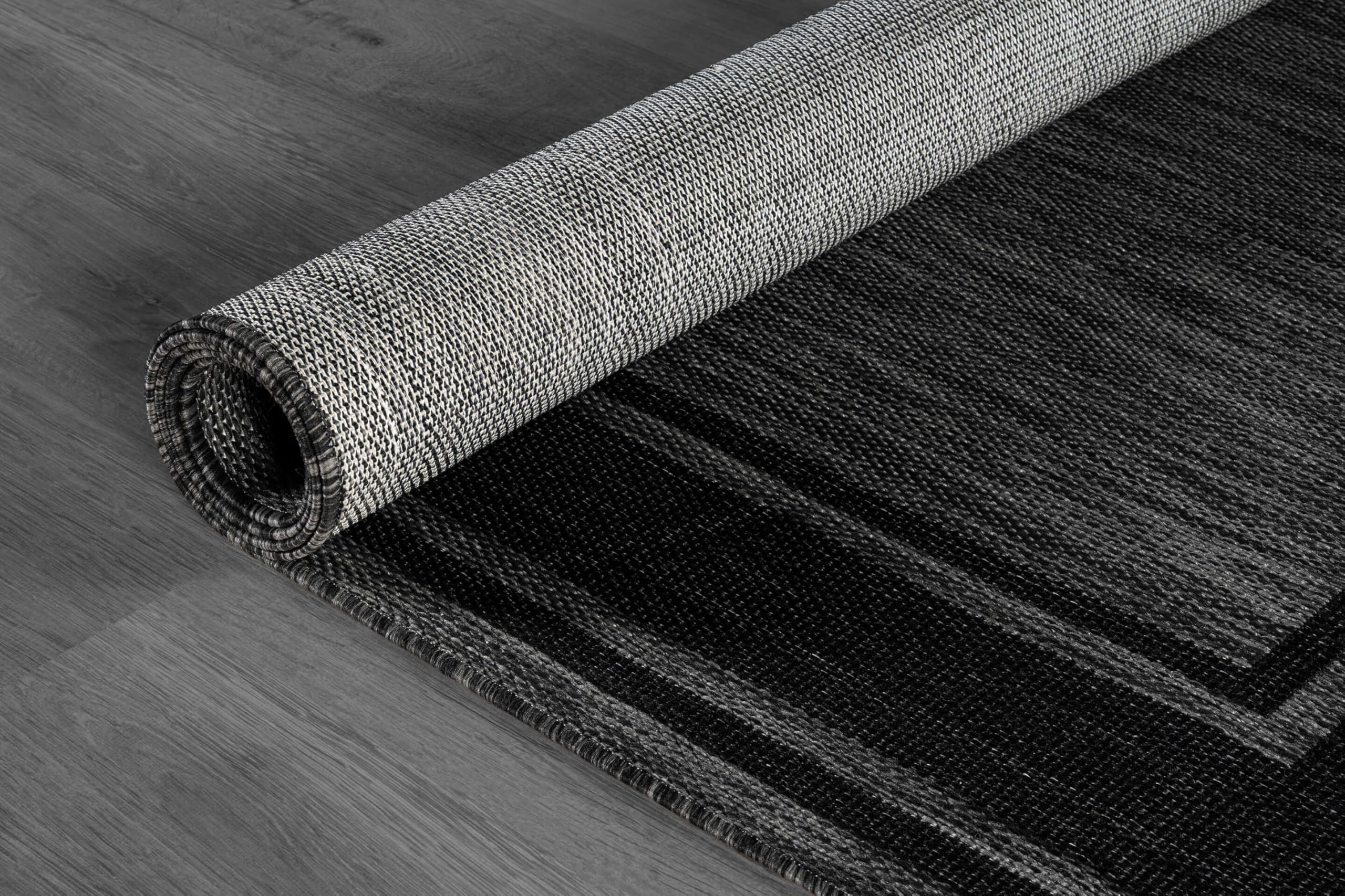 Beverly Rug Outdoor Rug 5x7 Modern Bordered Area Rugs for Indoor and Outdoor Patio Deck Porch Garden Waterproof Weather Sun Resistant Washable Outside Carpet (5 x 7 Beige)