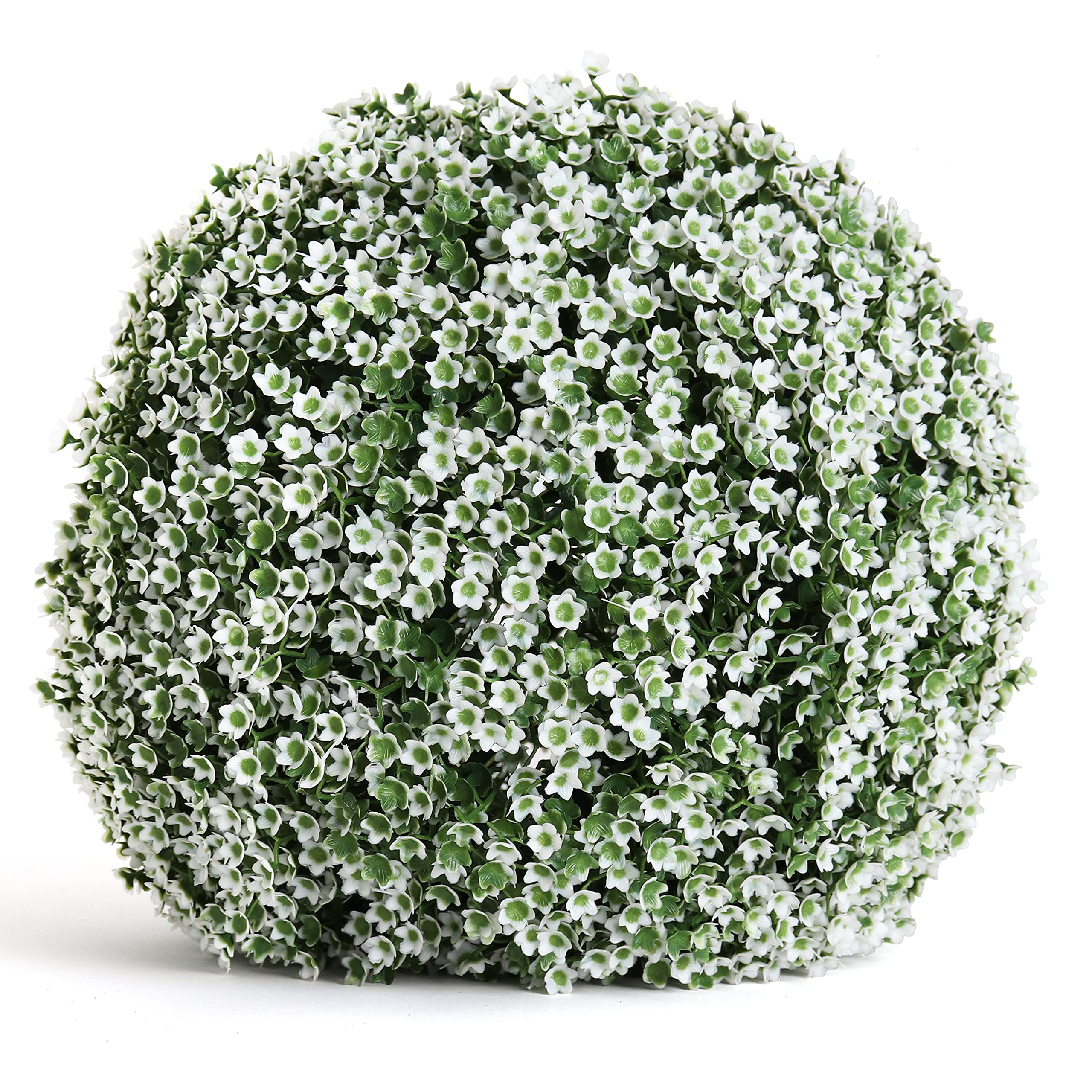 3rd Street Inn XL Baby's Breath Topiary Ball - Artificial Plant Set - Indoor/Outdoor Wedding Party Decor - Faux Foliage Garden Sphere - Tree and Bush Substitute (19")