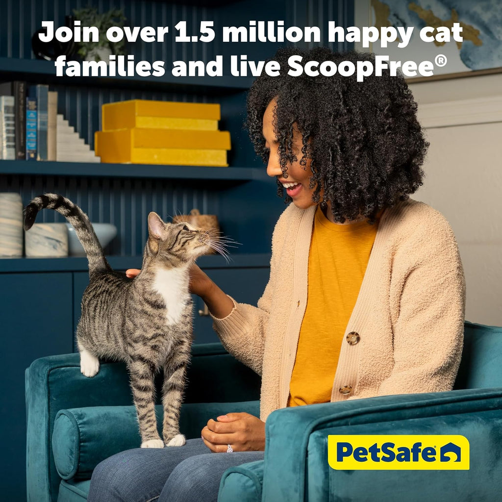 PetSafe ScoopFree Official Stainless Steel Reusable Tray - Includes 4.3 lb. of Premium Non-Clumping Crystal Cat Litter, Fresh Scent