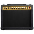 LyxPro Electric Guitar Amp 20 Watt Amplifier Built in Speaker Headphone Jack and Aux Input Includes Gain Bass Treble Volume and Grind - Black