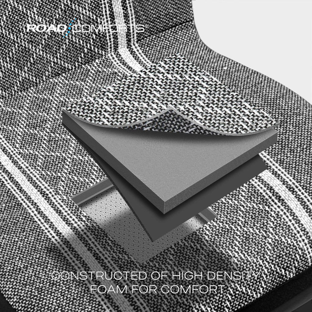 Road Comforts Baja Blanket Seat Covers Gray Diamond Bucket Seat Covers Low Back Full Set - Jacquard Fabric, Airbag Compatible, Universal Fits for Most Cars, Truck, SUV, Vans