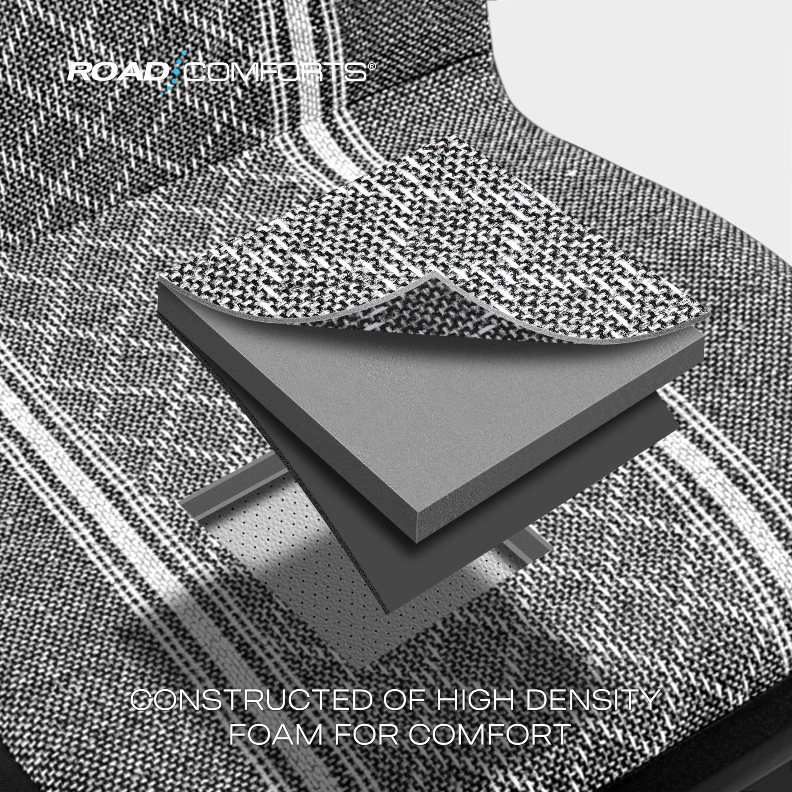 Road Comforts Baja Blanket Seat Covers Gray Diamond Bucket Seat Covers Low Back Full Set - Jacquard Fabric, Airbag Compatible, Universal Fits for Most Cars, Truck, SUV, Vans