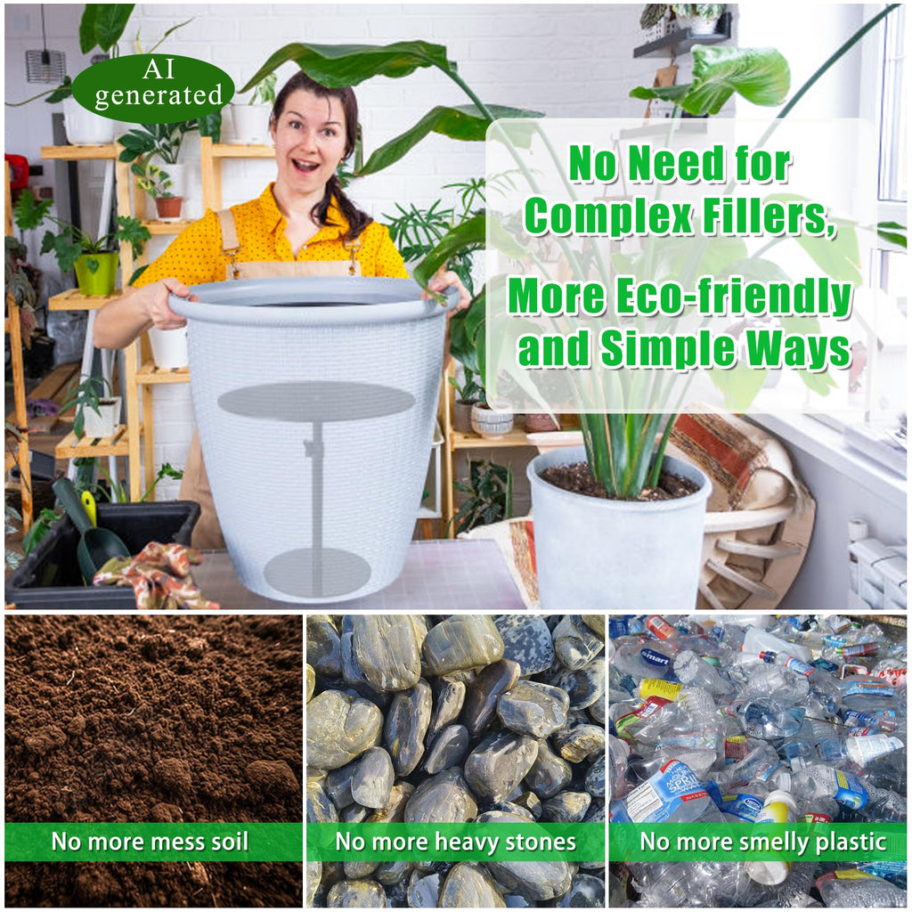 Adjustable Plant Risers for Inside Pots, 11-20" Rise Planter Insert Filler for Large Pots, Plant Lift Inserts Pot Risers for Indoor Outdoor Tall Taper Planter Container (6" 8" 10" Base Top, Set of 1)