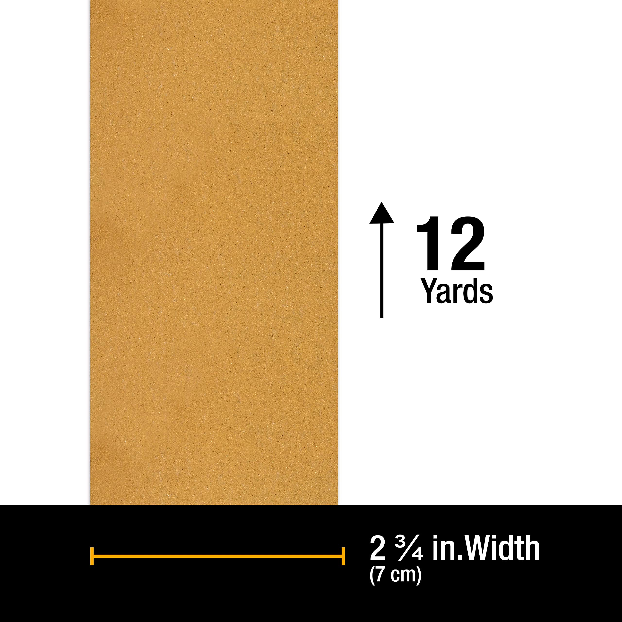 Dura-Gold Premium - 40 Grit Gold - Hook & Loop Backing Longboard Continuous Sandpaper Roll, 2-3/4" Wide, 12 Yards Long - For Automotive & Woodworking Air File Long Board Sanders, Hand Sanding Blocks