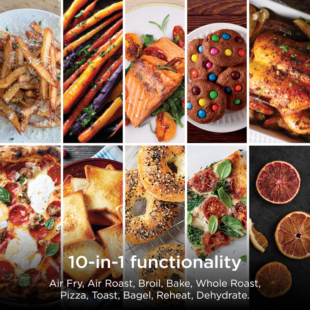 Ninja DT251 Foodi 10-in-1 Smart XL Air Fry Oven, Bake, Broil, Toast, Air Fry, Roast, Digital Toaster, Smart Thermometer, True Surround Convection up to 450°F, includes 6 trays & Recipe Guide, Silver