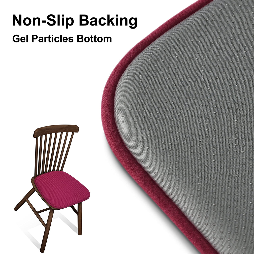 Shinnwa Dining Chair Cushions 2 Pack, Non Slip Indoor Chair Pads, U-Shaped Kitchen Seat Cushions, Set of 2, 15 x 16 Inches, Black
