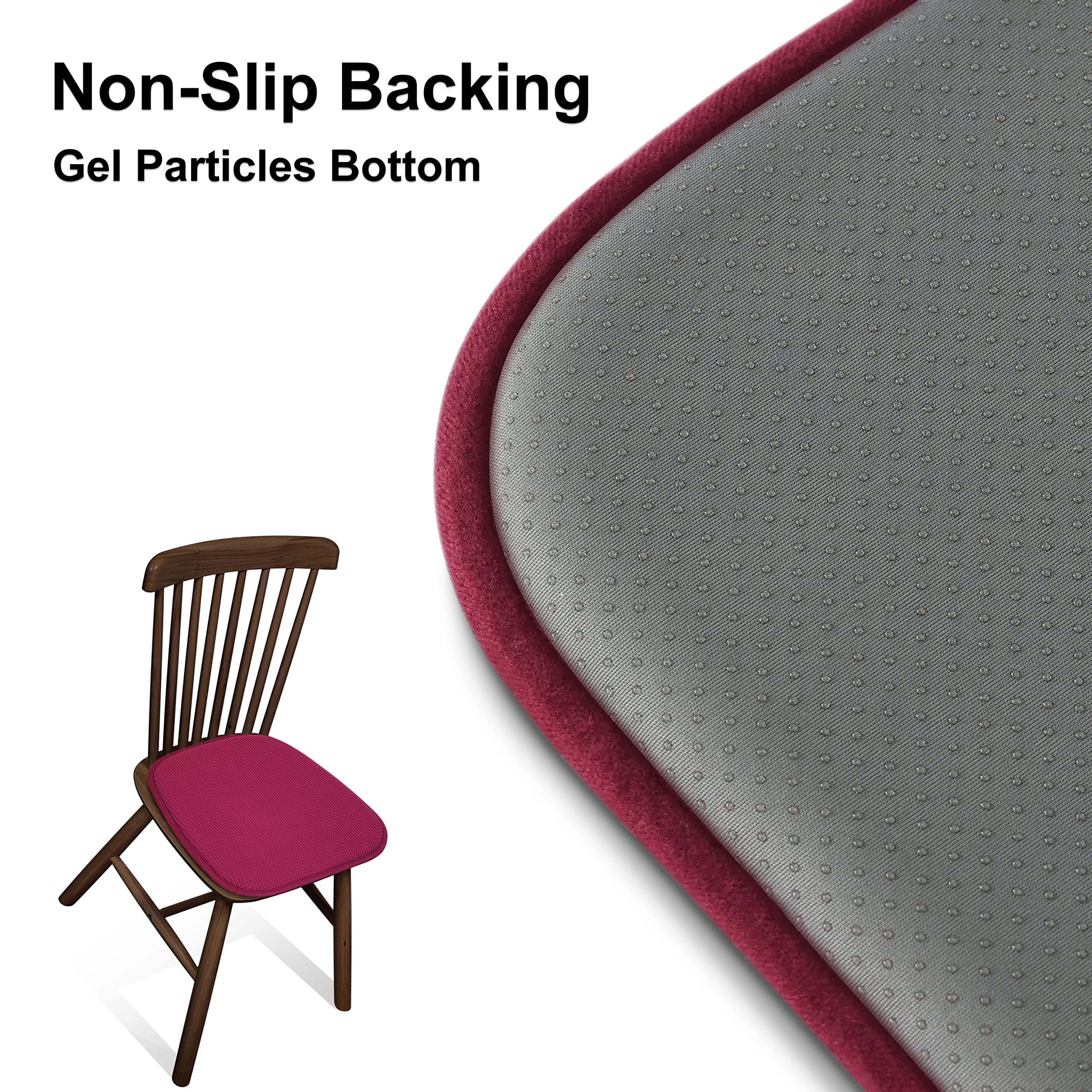 Shinnwa Dining Chair Cushions 2 Pack, Non Slip Indoor Chair Pads, U-Shaped Kitchen Seat Cushions, Set of 2, 15 x 16 Inches, Black