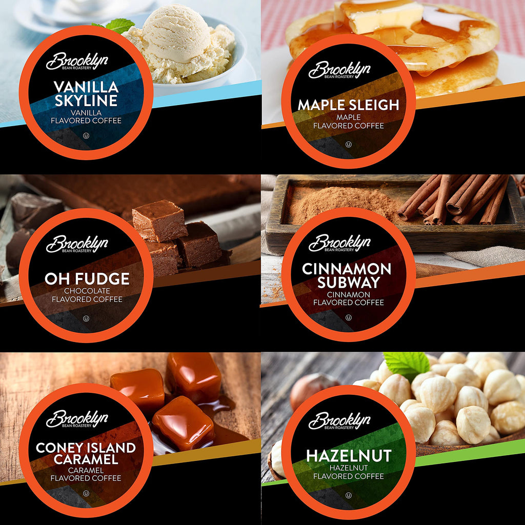 Brooklyn Beans Coffee Pods, Medium Roast Gourmet Variety Pack - Compatible with Keurig K Cup Brewers Including 2.0 Machines, 40 Count