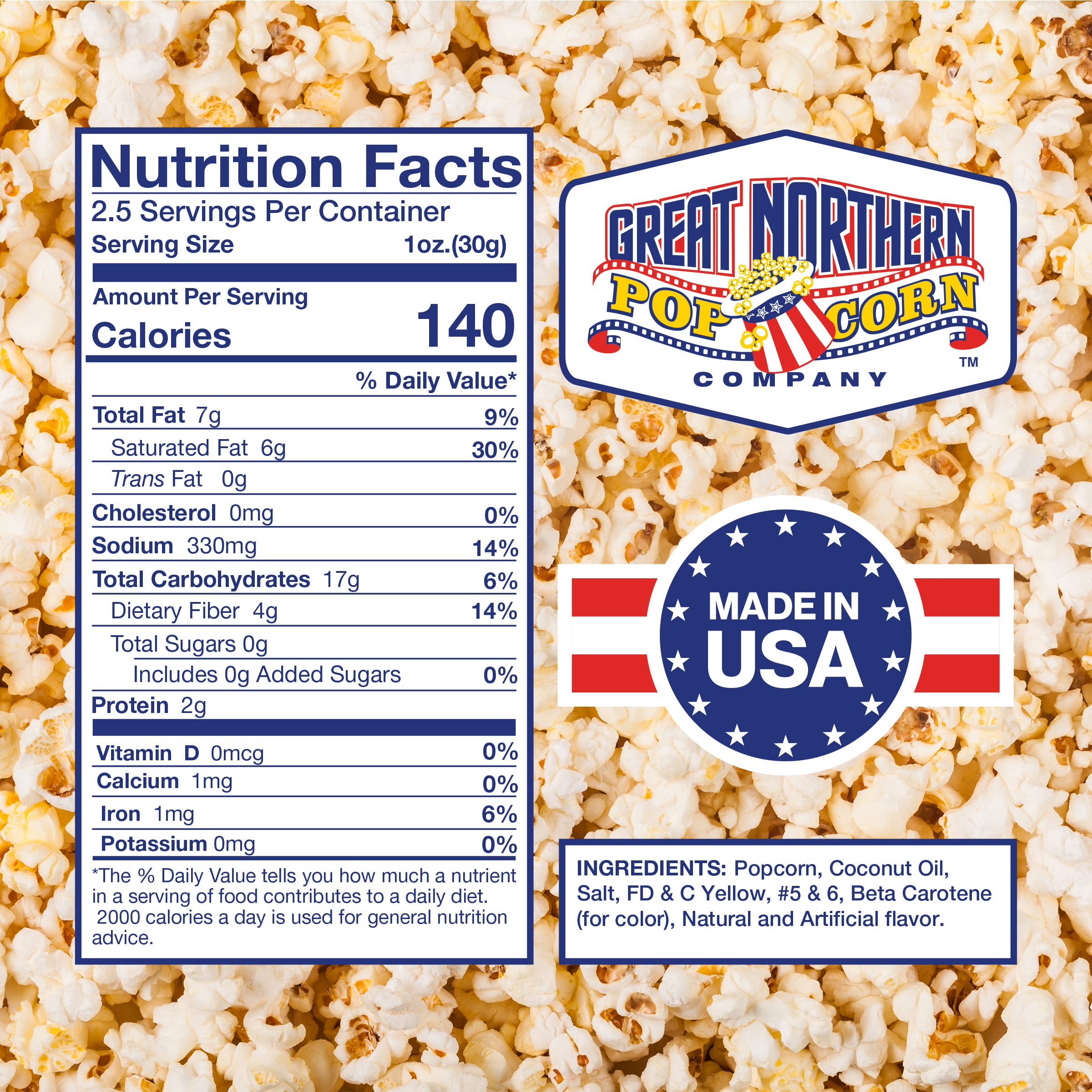 2.5oz Popcorn Packs - Pre-Measured, Movie Theater Style, All-in-One Kernel, Salt, Oil Packets for Popcorn Machines by Great Northern Popcorn (40 Case)