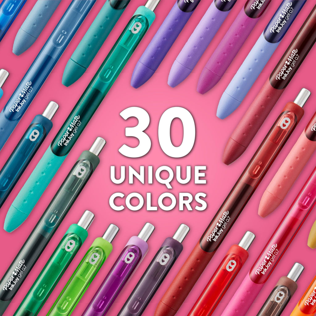 Paper Mate InkJoy Gel Pens, Retractable, Fine Point (0.5mm), Black Ink, 12 Count - Comfortable Grip, Writing, Teacher Supplies