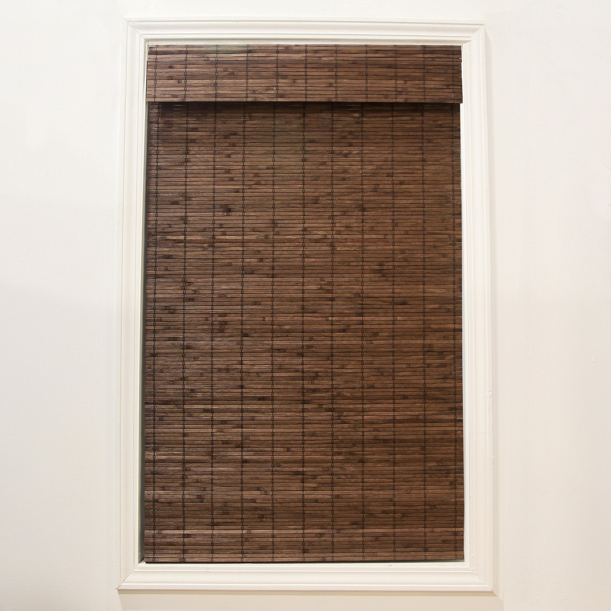 Radiance Cordless Bamboo Roman Shades for Windows - Flatstick Bamboo Blinds for Semi-Private Light Control - Easy to Lift & Fold Up Window Shades - Cocoa - 23 in. W x 64 in. L - (2216300E)