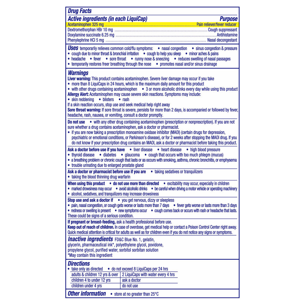 Vicks NyQuil Severe Cold, Flu, & Congestion Medicine, 24 Liquicaps, Maximum Strength, 24Count