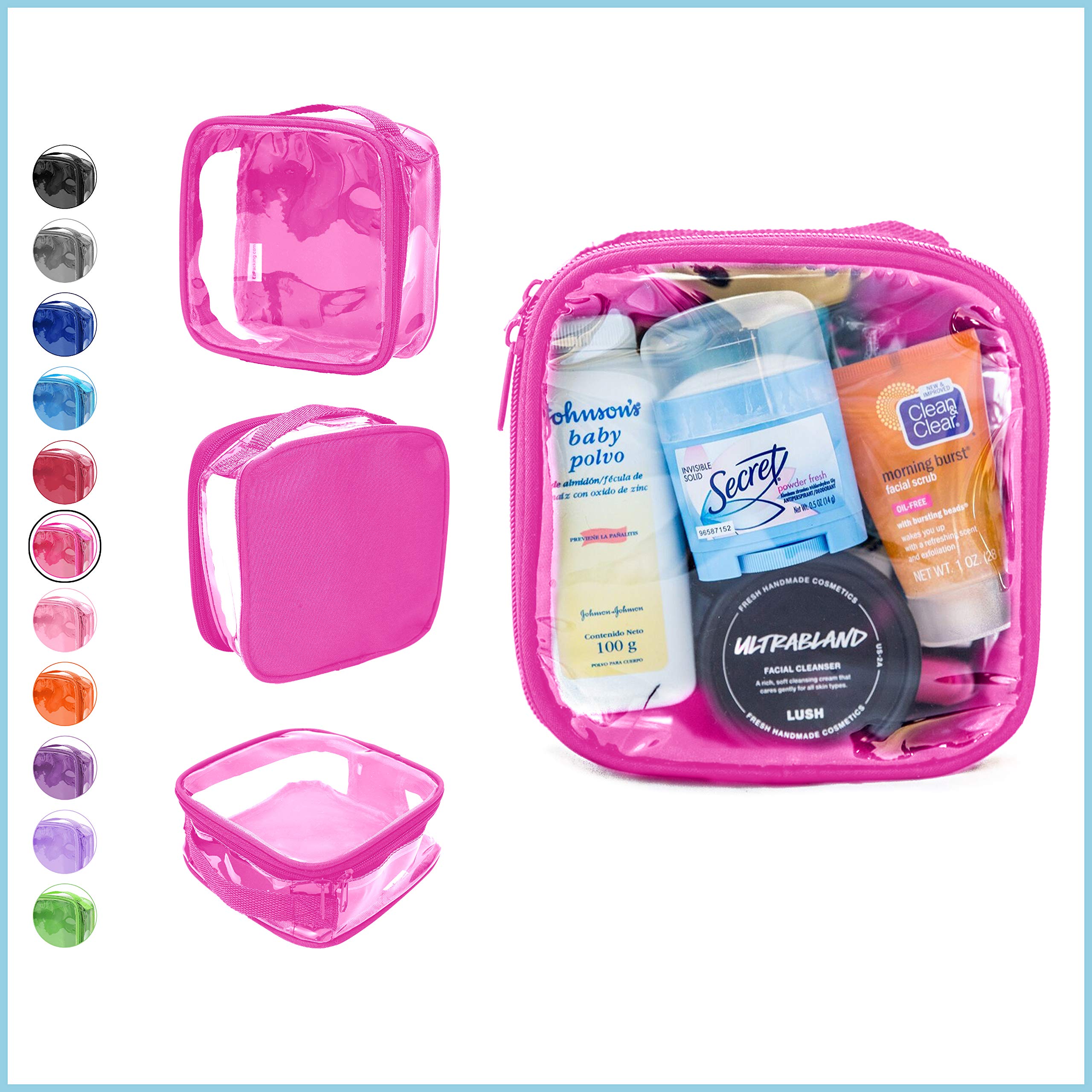 EzPacking Clear TSA Approved 3-1-1 Travel Toiletry Bag for Carry On/Quart Size Transparent Liquids Pouch for Airport Security/Reusable See Through Vinyl & PVC Plastic Organizer Men Women (Black)
