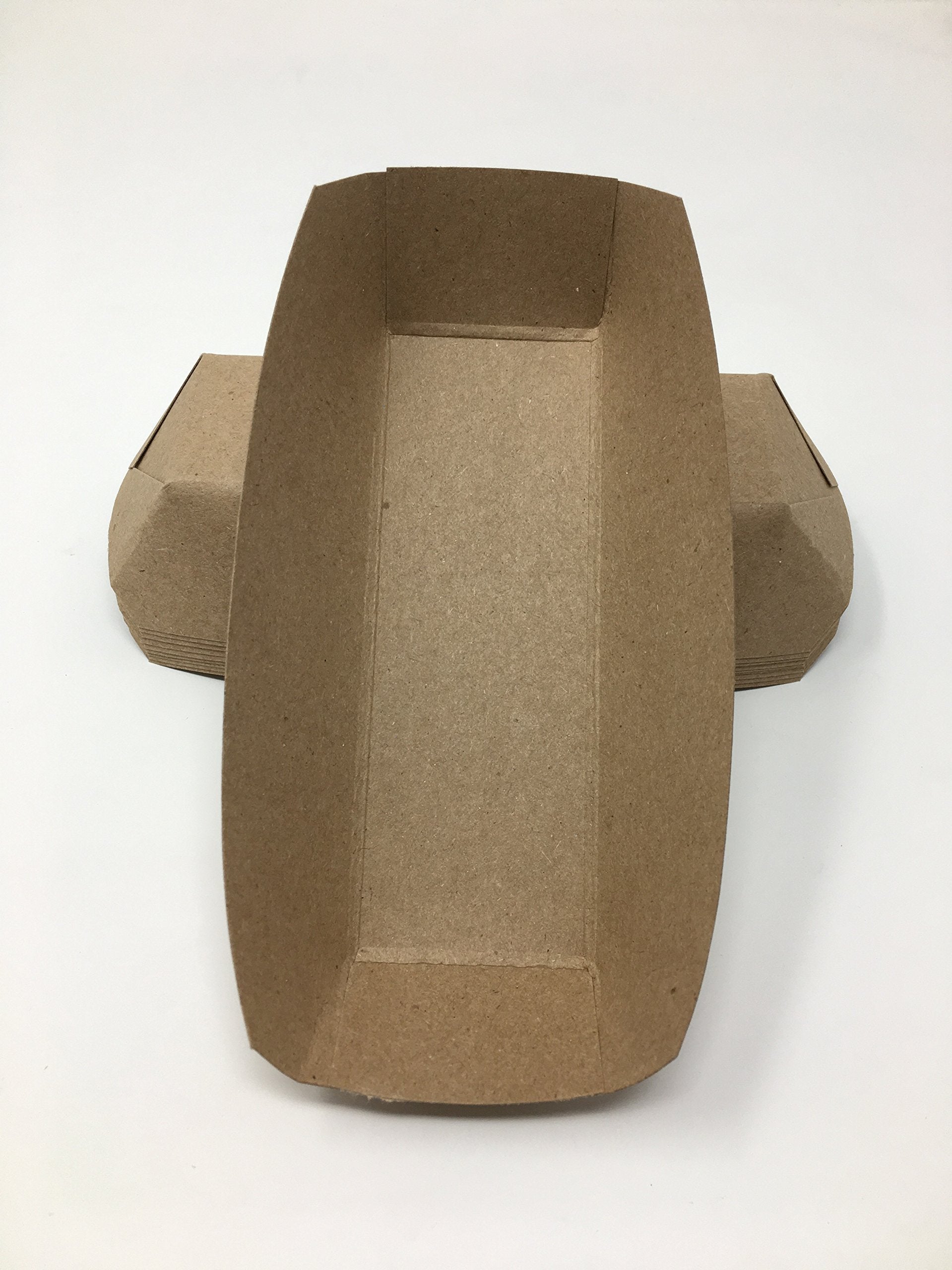 Mr Miracle 7 Inch Paper Hot Dog Tray in Kraft Paper. Pack of 25. Disposable, Recyclable and Fully Biodegradable. Made in USA
