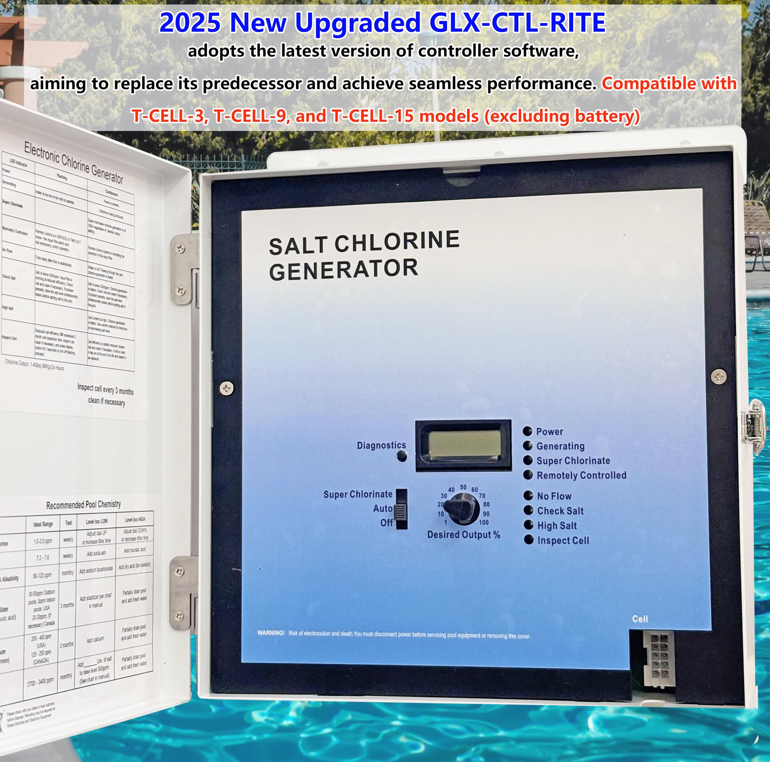 2026 New Upgraded GLX-PCB-RITE Main Circuit Board & GLX-PCB-DSP Display Board，Compatible with Hayward Goldline Aqua Rite Salt Chlorine Generators，Replacement for Hayward aquarite Circuit Board