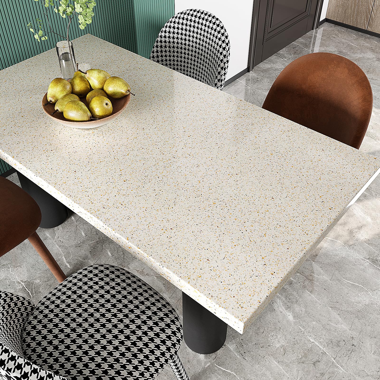 VEELIKE 15.7''x118'' Granite Contact Paper for Countertops Waterproof Self Adhesive Granite Wallpaper Peel and Stick Countertops for Kitchen Bathroom Counter Top Removable Decorative Vinyl Film