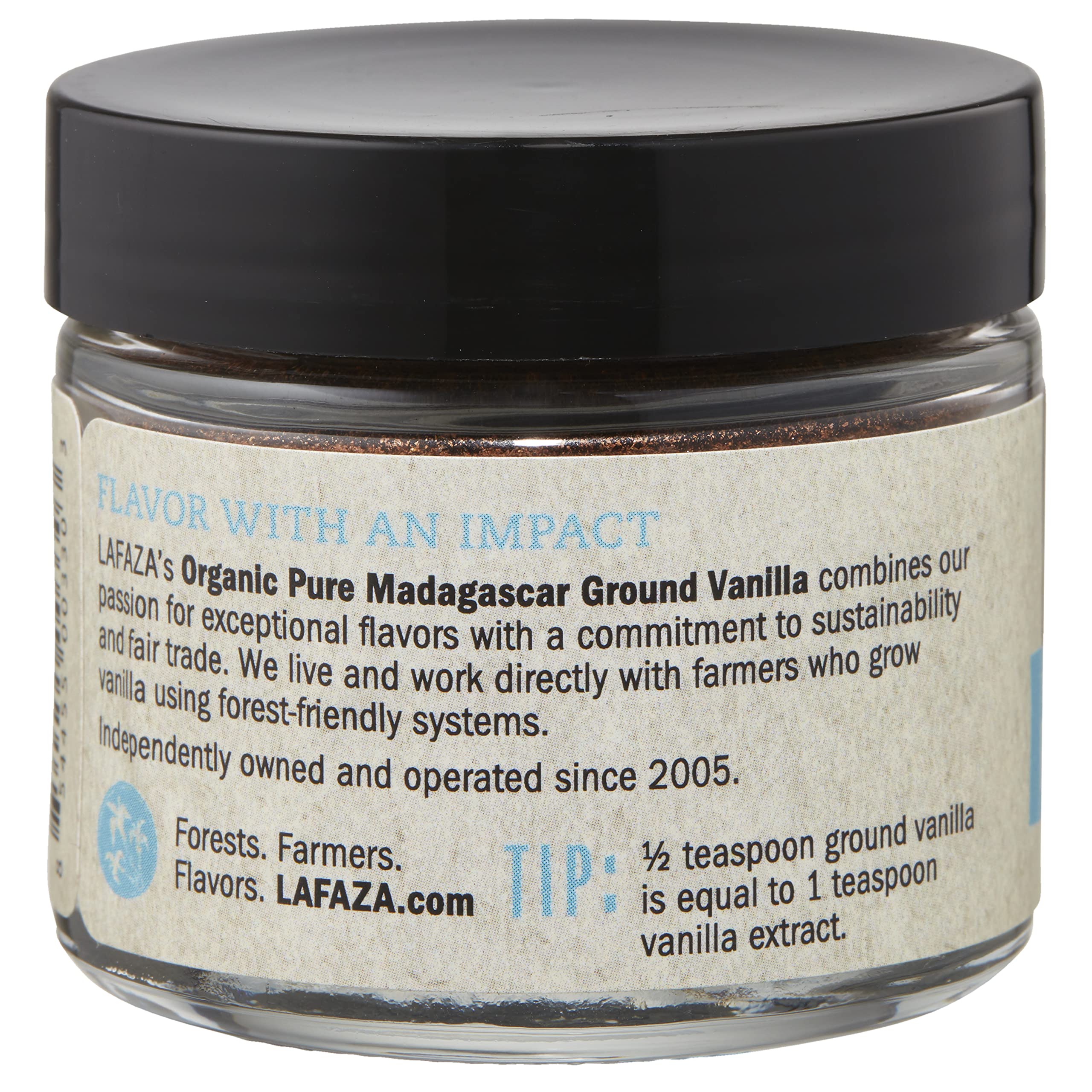 Lafaza Organic Madagascar Bourbon Pure Ground Vanilla Bean Powder, 1oz