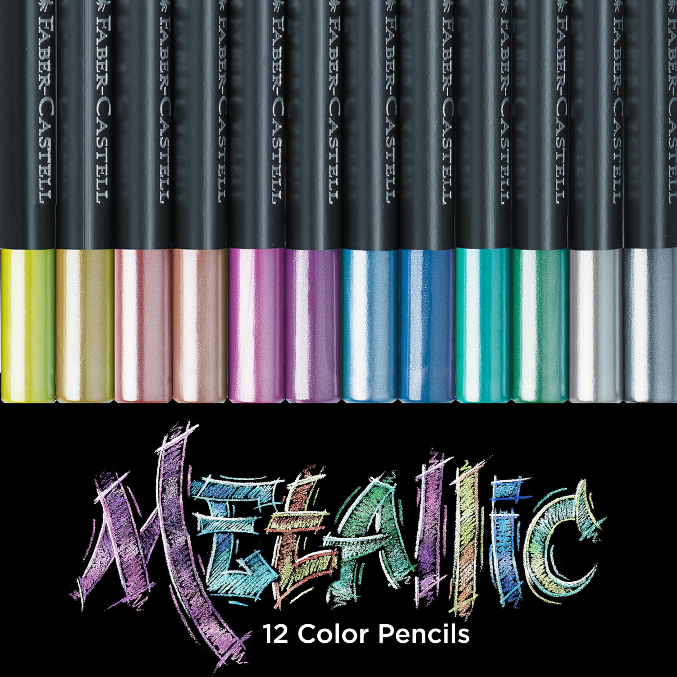 Faber-Castell Black Edition Colored Pencils| Great Back to School Art Supplies | Classic (12 Count)
