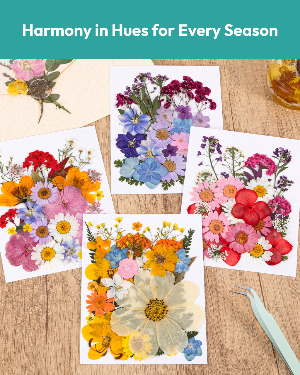 Dried Flowers, Resiners 58Pcs Pressed Flowers for Craft Pink Real Natural Dried Flowers Dry Leaves Kit for DIY Making Crafts Resin Soap Candle Scrapbook Supplies Card Making Jewelry