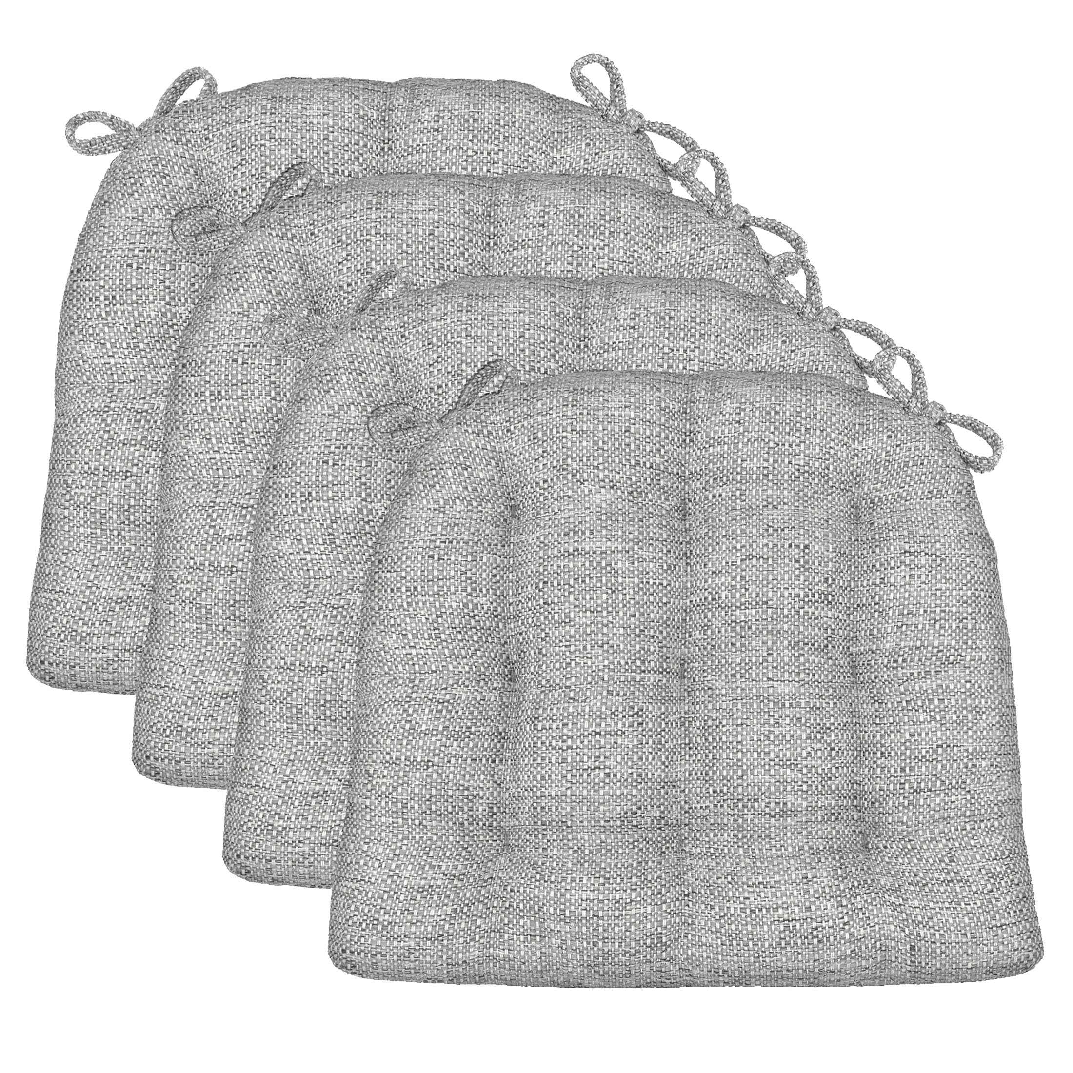 Barnett Home Decor Avante Charcoal Dining Chair Cushions - 15 x 17 Size Small Chair Pad - Latex Foam Fill - Reversible - Made in USA (Dark Gray-Black Stripe/Small)