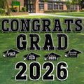 HOVACY 20 PCS Black Gold Graduation Yard Signs Class of 2026 | Black Gold 20 PCS, 40 Stakes, 11.57 x 16.14 in, Corrugated Plastic, Waterproof, Congrats Grad Sign, Graduation Sign