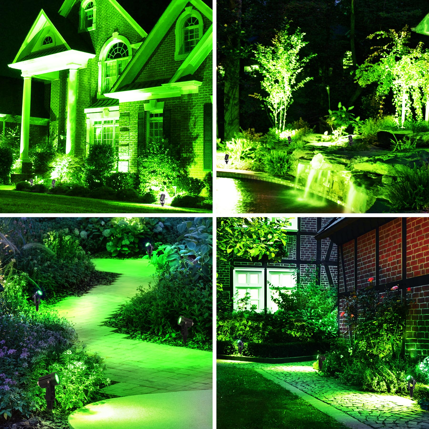 Solar Spot Lights Outdoor, Solar Landscape Spotlights IP65 Waterproof 9.8ft Cable,Auto On/Off Outdoor Wall Lights for Garden Yard Driveway Porch Walkway Pool (3000K Warm White)