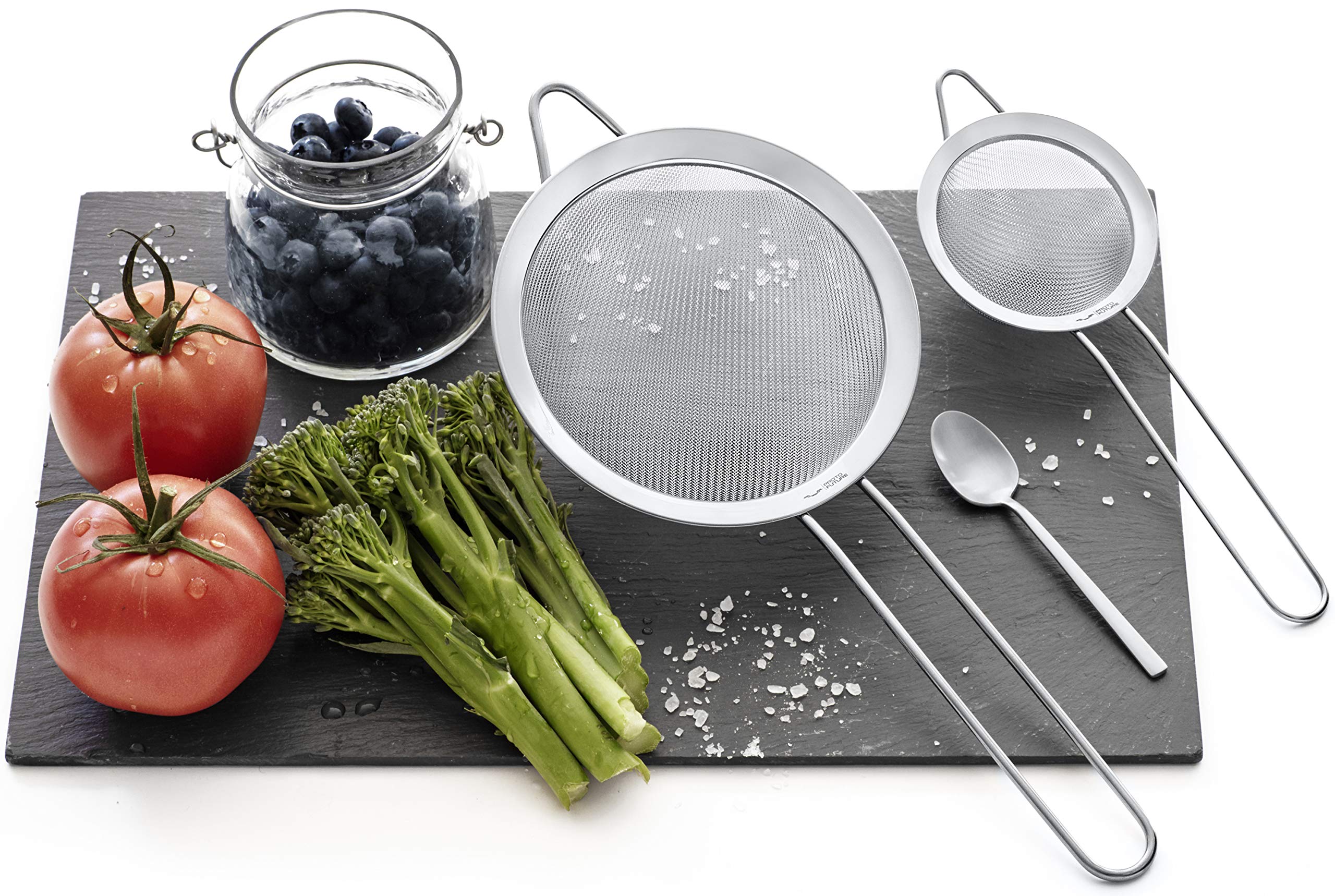 Strainer Set Fine Mesh – Premium 304 Stainless Steel (18/8) – 8″, 5.5″ and 3.3″ Sturdy Kitchen Strainers (Copper)