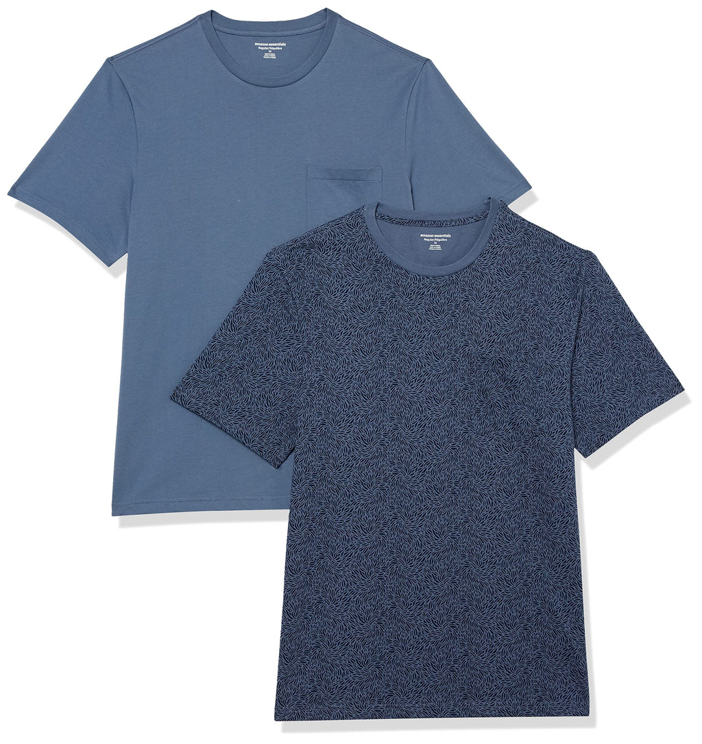 Amazon Essentials Men's Short-Sleeve Crewneck Pocket T-Shirts, Pack of 2