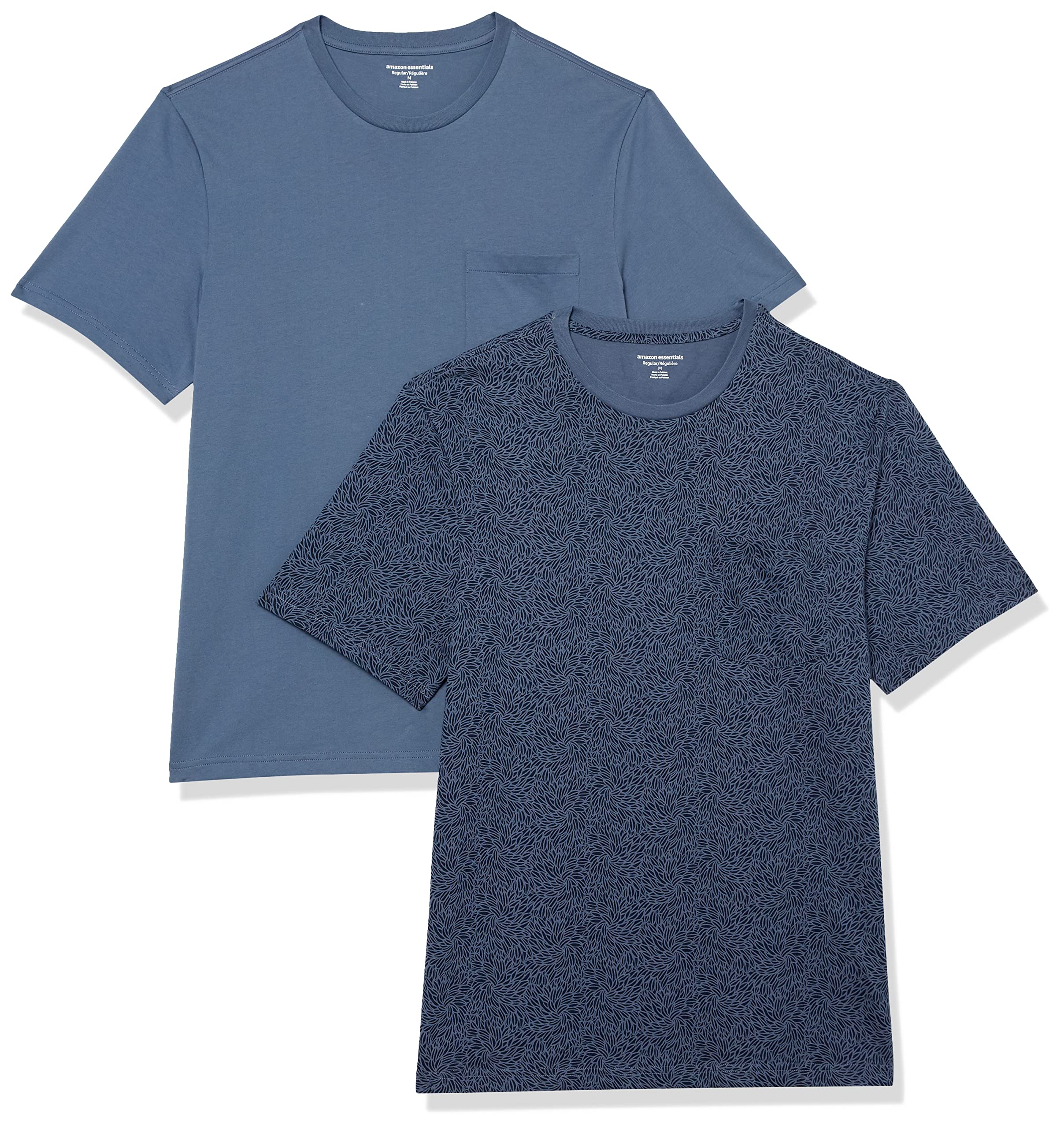 Amazon Essentials Men's Short-Sleeve Crewneck Pocket T-Shirts, Pack of 2