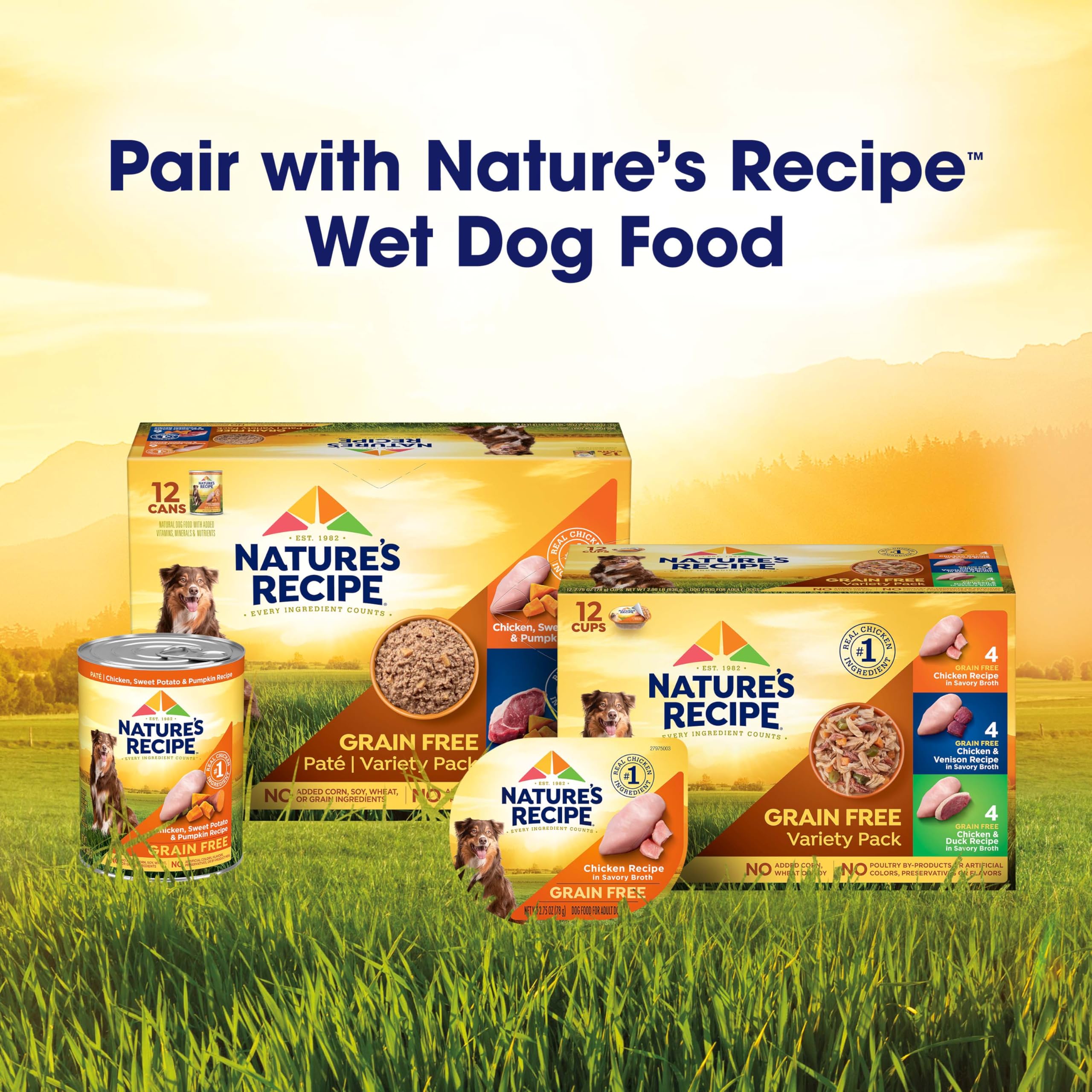 Nature's Recipe Grain Free Dry Dog Food, Salmon, Sweet Potato & Pumpkin Recipe, 4 lb. Bag