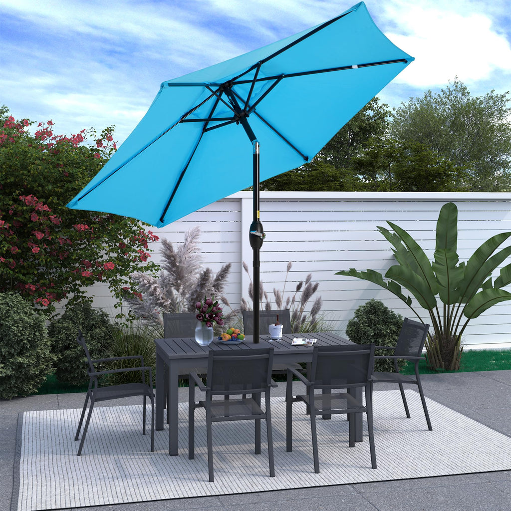 SUNVIVI OUTDOOR Outdoor Patio Umbrella, Patio Umbrella, Market Umbrella, Large Outdoor Umbrella, Metal Pole Umbrella with Push Button Tilt and Crank, Polyester Canopy