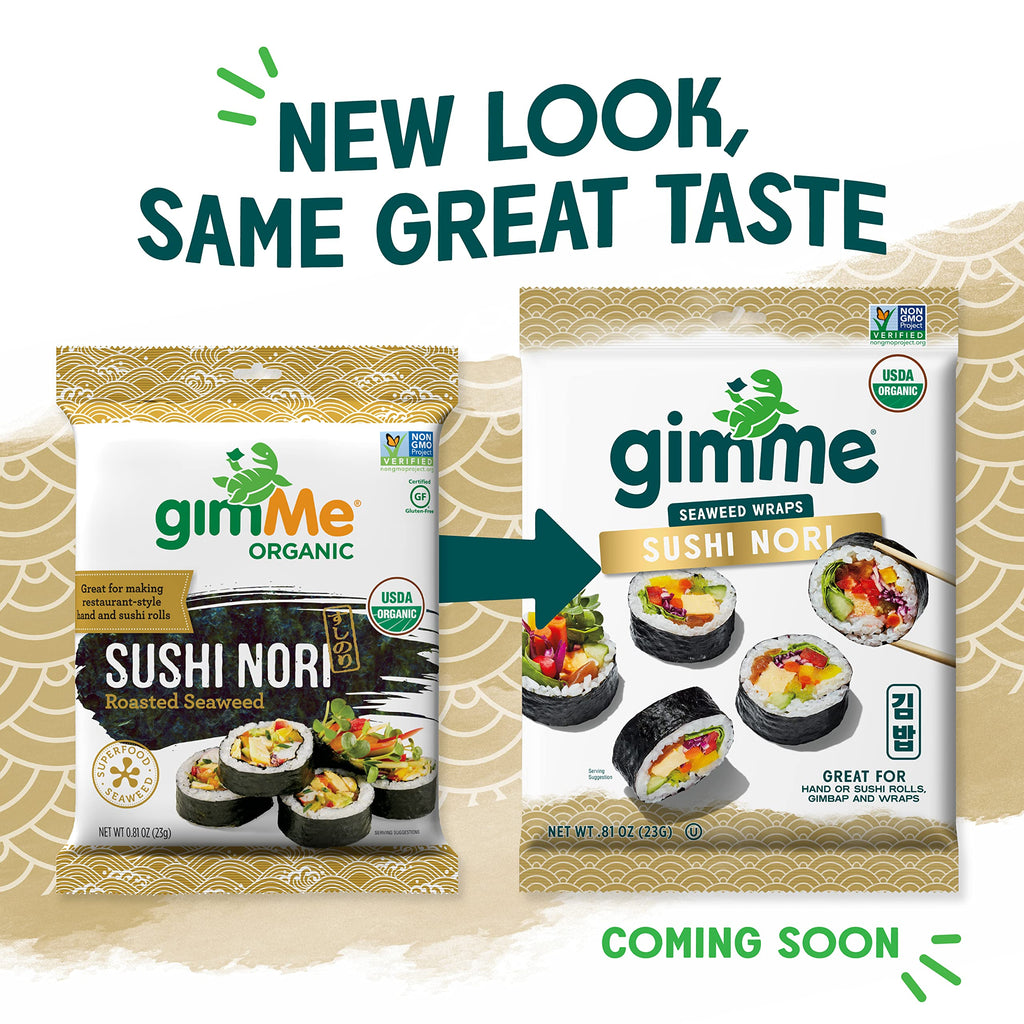 Gimme Seaweed Sushi Nori Premium Organic Roasted Seaweed Sheets, Keto, Vegan, Gluten-Free, Restaurant-style Sushi Nori Sheets 0.81 Ounce (Pack of 1)