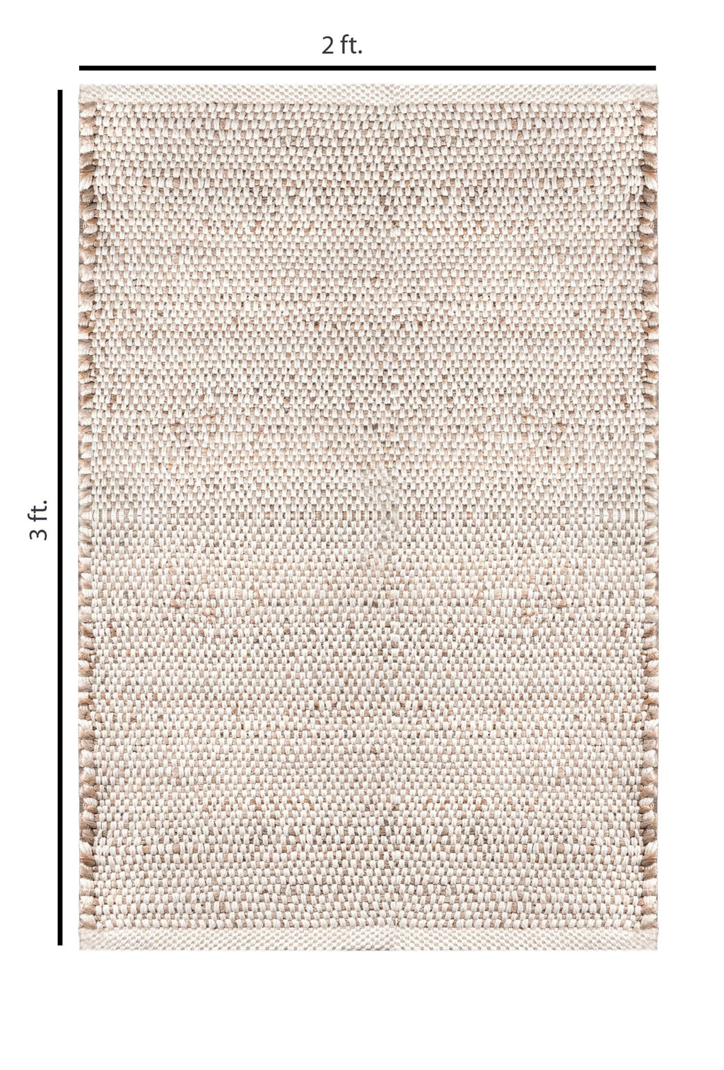 FRELISH DECOR Handwoven Jute Cotton Area Rug- Natural Yarn- Contemporary Farmhouse Decor- Rustic Nautical Rugs for Bedroom Living Room/Entryway Doormat (2'x3')