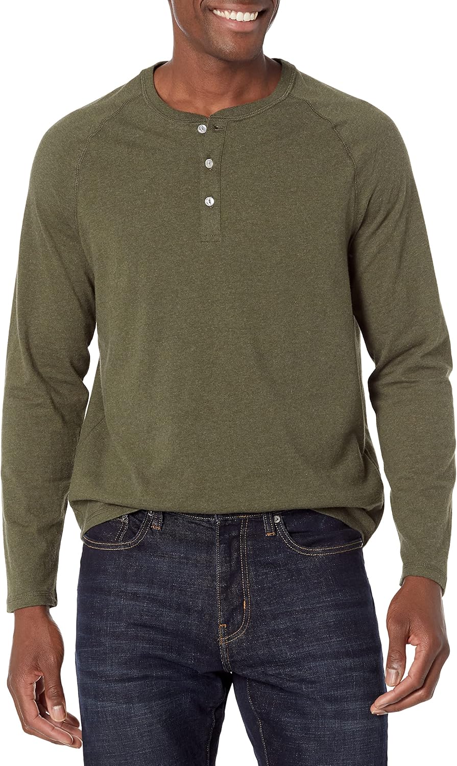 Amazon Essentials Men's Long-Sleeve Henley Shirt